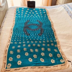 CHANEL VINTAGE SILK SCARF (SHAWL)